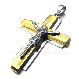 Jesus Titanium Cross Pendant Necklace (Free Chain)