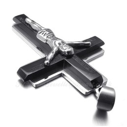 Jesus Titanium Cross Pendant Necklace (Free Chain)