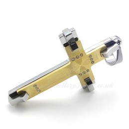 Elegant Titanium Cross Pendant Necklace (Free Chain)
