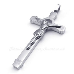 Jesus Titanium Cross Pendant Necklace (Free Chain)