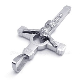Jesus Titanium Cross Pendant Necklace (Free Chain)