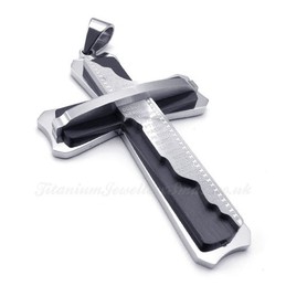 Three Cross Titanium Pendant Necklace (Free Chain)