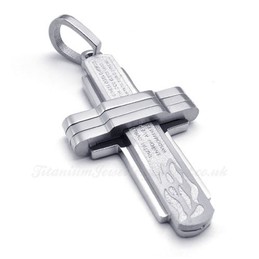 Fashion Titanium Cross Pendant Necklace (Free Chain)