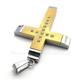 Fashion Titanium Cross Pendant Necklace (Free Chain)