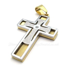 Titanium Cross Pendant Necklace (Free Chain)
