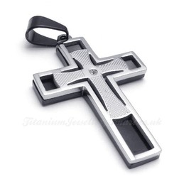 Titanium Cross Pendant Necklace (Free Chain)