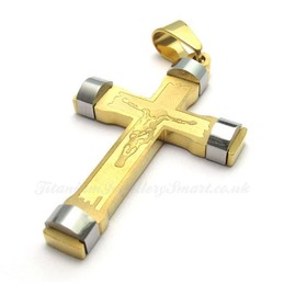 Jesus Titanium Cross Pendant Necklace (Free Chain)