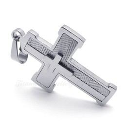 Titanium Cross Pendant Necklace (Free Chain)