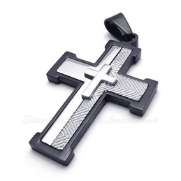 Titanium Cross Pendant Necklace (Free Chain)