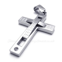 Titanium Cross Pendant Necklace (Free Chain)