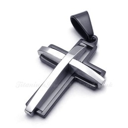 Titanium Cross Pendant Necklace (Free Chain)
