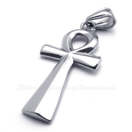 Titanium Tau Cross Pendant Necklace (Free Chain)