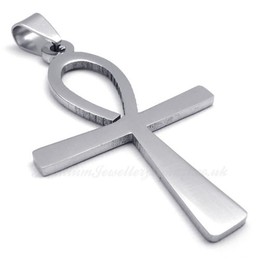Simple Titanium Tau Cross Pendant Necklace (Free Chain)