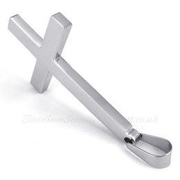 Pure Color Titanium Cross Pendant Necklace (Free Chain)