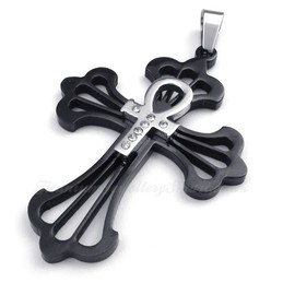 Charming Titanium Cross Pendant Necklace (Free Chain)