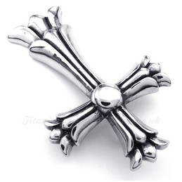 Men's Cross Pattern Titanium Pendant Necklace (Free Chain)