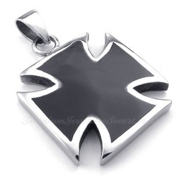 Simple Titanium Cross Pendant Necklace (Free Chain)