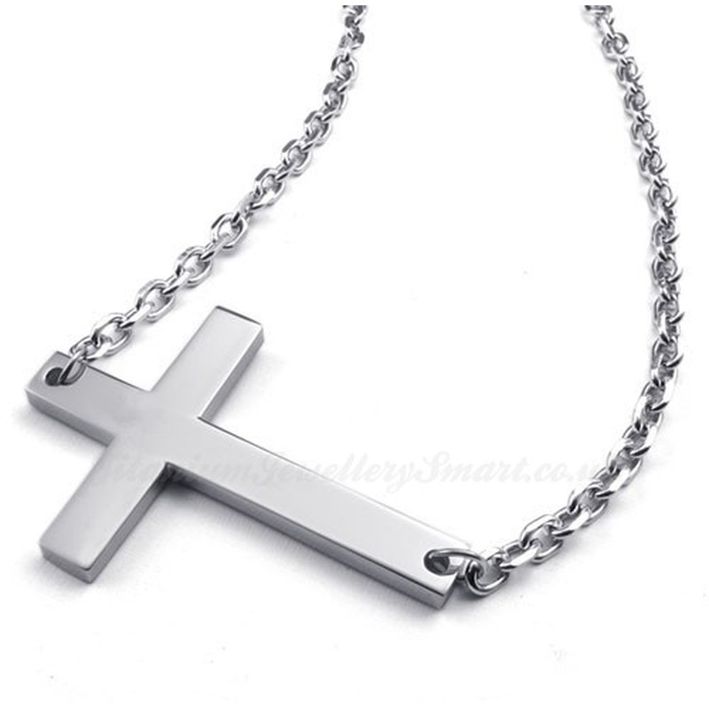 Titanium Cross Pendant Necklace (Free Chain)