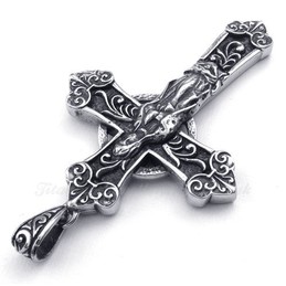 Our Lady Titanium Cross Pendant Necklace (Free Chain)