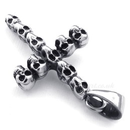 Titanium Skull Cross Pendant Necklace (Free Chain)