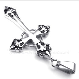 Titanium Loop Cross Pendant Necklace (Free Chain)