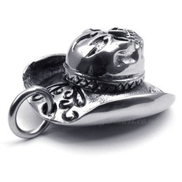 Titanium Skull Hat Pendant Necklace (Free Chain)