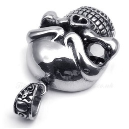 Titanium Skull Pendant Necklace (Free Chain)