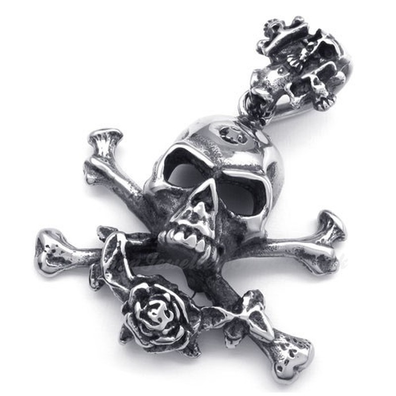 Titanium Skull Pendant Necklace (Free Chain)