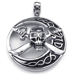 Titanium Pirate Skull Pendant Necklace (Free Chain)