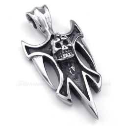 Titanium Skull Pendant Necklace (Free Chain)