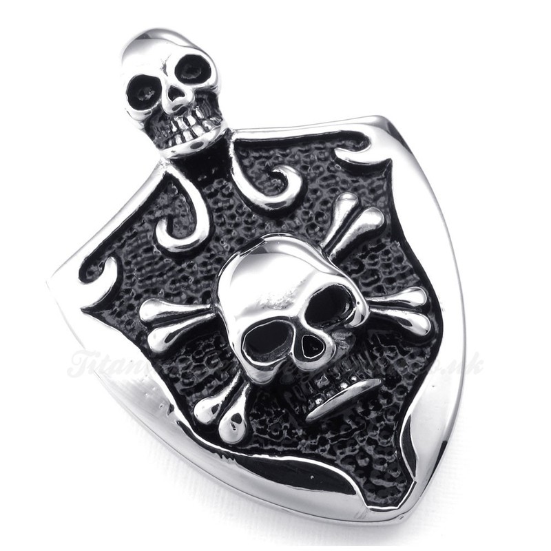 Skull Titanium Pendant Necklace (Free Chain)