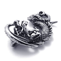 Dragon Titanium Pendant Necklace (Free Chain)