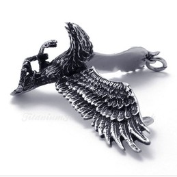 Eagle Wing Titanium Pendant Necklace (Free Chain)