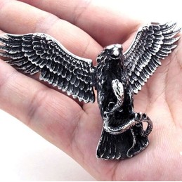 Eagle Wing Titanium Pendant Necklace (Free Chain)