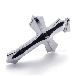 Elegant Double Cross Titanium Pendant Necklace (Free Chain)