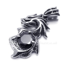 Dragon Titanium Pendant Necklace (Free Chain)