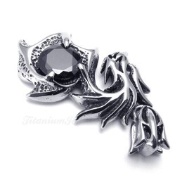 Dragon Titanium Pendant Necklace (Free Chain)