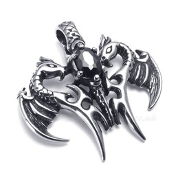 Pterosaur Titanium Pendant Necklace With Zircon (Free Chain)