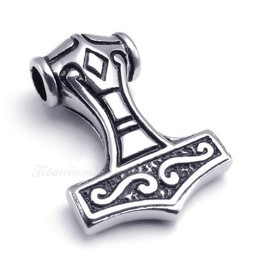 Thor's Hammer Titanium Pendant Necklace (Free Chain)