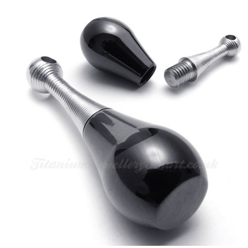 Titanium Black Perfume Bottles Pendant Necklace (Can Open) (Free Chain)