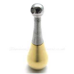 Titanium Gold Perfume Bottles Pendant Necklace (Can Open) (Free Chain)