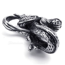 Vivid Dragon Titanium Pendant Necklace (Free Chain)