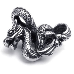 Vivid Dragon Titanium Pendant Necklace (Free Chain)