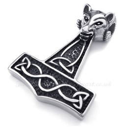 Thor's Hammer Titanium Pendant Necklace (Free Chain)