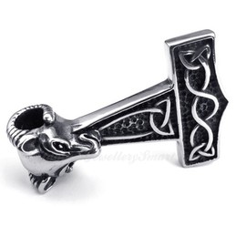 Thor's Hammer Titanium Pendant Necklace (Free Chain)