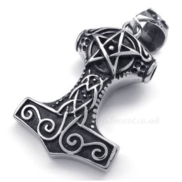 Thor's Hammer Titanium Pendant Necklace (Free Chain)