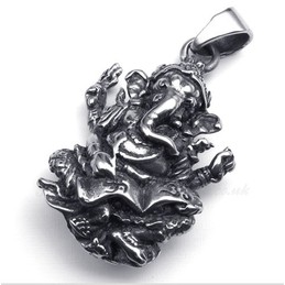 Titanium Elephant Pendant Necklace (Free Chain)
