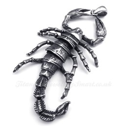 Titanium Scorpion Pendant Necklace (Free Chain)