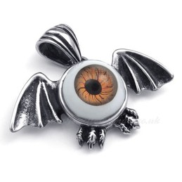 Bat Wings Titanium Eyes Pendant Necklace (Free Chain)