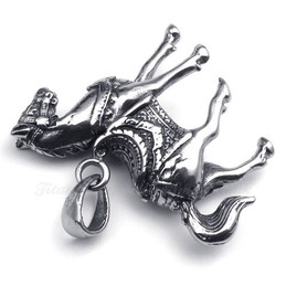 Vivid Titanium Horse Pendant Necklace (Free Chain)